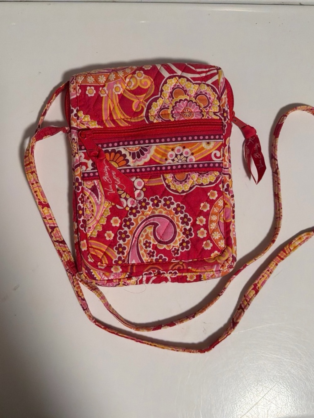 Vera Bradley Mini Hipster Crossbody - Very Berry Paisley - Red Pink Quilted